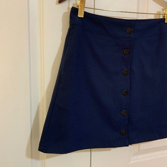 Puma Way 1 Navy Blue Button Front Cotton Tennis Golf Skort Pockets Size 2 - Picture 11 of 11